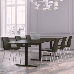 Generic Table de reunion Modul avec chaises Ana 4340SR - 6 a 10 places, Taille 6 places (220 cm), Couleur des chaises Gris fonce, Couleur de la table Noir