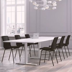 Generic Table de reunion Modul avec chaises Ana Stol 4340S - 6 a 10 places, Taille 10 places (320 cm), Couleur des chaises Noir, Couleur de la table Blanc