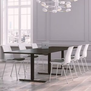 Generic Table de reunion Modul avec chaises Ana Stol 4340S - 6 a 10 places, Taille 8 places (280 cm), Couleur des chaises Blanc, Couleur de la table Noir