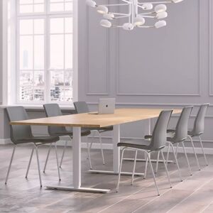 Generic Table de reunion Modul avec chaises Ana Stol 4340S - 6 a 10 places, Taille 10 places (320 cm), Couleur des chaises Gris clair, Couleur de la table Chene