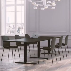 Generic Table de reunion Modul avec chaises Noor 6050S - 6 a 10 places, Taille 6 places (220 cm), Couleur des chaises Noir, Couleur de la table Noir