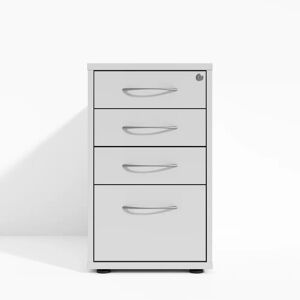 Direkt Interiör Caisson de bureau Modea - 3 tiroirs + 1 porte dossier, profondeur 80 cm, Couleur Gris clair