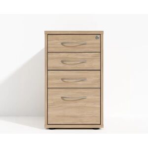 Direkt Interiör Caisson de bureau Modea - 3 tiroirs + 1 porte dossier, profondeur 60 cm, Couleur Chene