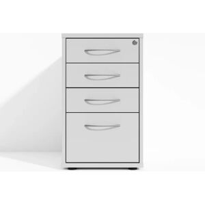 Direkt Interiör Caisson de bureau Modea - 3 tiroirs + 1 porte dossier, profondeur 60 cm, Couleur Gris clair