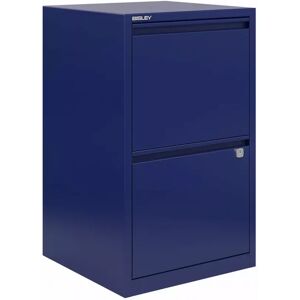 Bisley Armoire pour dossiers suspendus BS Filing Flush Front - 2 tiroirs, largeur 41,3 cm, Couleur Oxford Blue