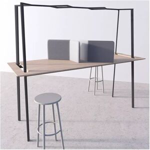 Brizley of Scandinavia Table de reunion haute Gather - hauteur 110 cm, Couleur Pietement noir et plateau en chene