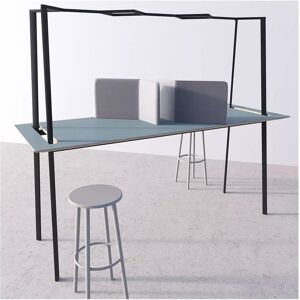 Brizley of Scandinavia Table de reunion haute Gather - hauteur 110 cm, Couleur Pietement noir et plateau NCS 5502-G