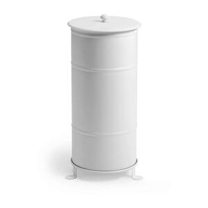 Prima Office Poubelle Brooklyn Bin Single Couleur Blanc Couvercle Organique Support Pieds