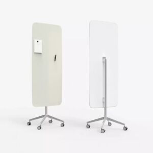 Lintex Tableau blanc mobile en verre Mood Flow Mobile - coins arrondis, roulettes, Couleur Soft 150 - Beige