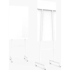 Lintex Tableau en verre et acier Mono Mobil - Monochrome, sur roulettes, Couleur Pure 130 - Blanc, Finition Verre classique, Taille B70,7 x H196 cm