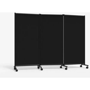 Lintex Paravent acoustique mobile pliable One Screen, Couleur Noir, Taille L228 x H170,5 cm (triple)