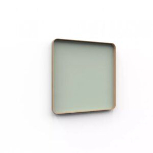 Lintex Tableau d'ecriture en verre Frame Wall, Couleur Fair 550 - Vert, Finition cadre Chene, Taille L100 x H100 cm