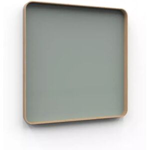 Lintex Tableau d'ecriture en verre Frame Wall, Couleur Frank 540 - Vert-gris, Finition cadre Chene, Taille L100 x H100 cm