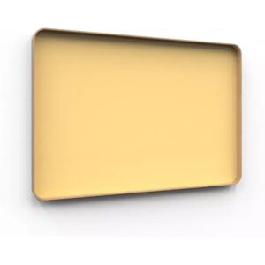 Lintex Tableau d'ecriture en verre Frame Wall, Couleur Lively 460 - Jaune, Finition cadre Chene, Taille L150 x H100 cm