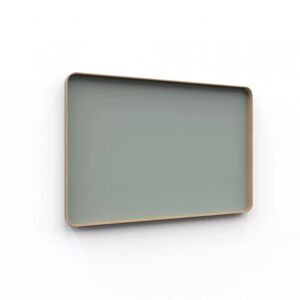 Lintex Tableau d'ecriture en verre Frame Wall, Couleur Frank 540 - Vert-gris, Finition cadre Chene, Taille L150 x H100 cm