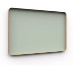 Lintex Tableau d'ecriture en verre Frame Wall, Couleur Fair 550 - Vert, Finition cadre Chene, Taille L150 x H100 cm