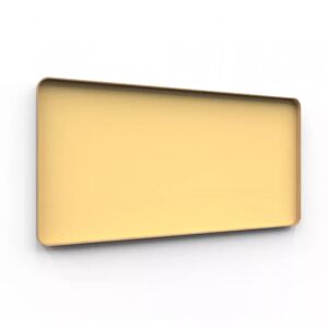 Lintex Tableau d'ecriture en verre Frame Wall, Couleur Lively 460 - Jaune, Finition cadre Chene, Taille L200 x H100 cm