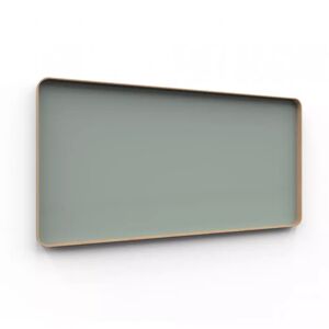 Lintex Tableau d'ecriture en verre Frame Wall, Couleur Frank 540 - Vert-gris, Finition cadre Chene, Taille L200 x H100 cm