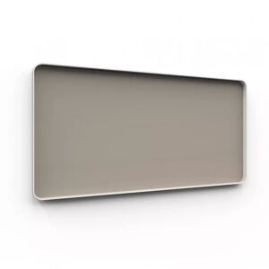 Lintex Tableau d'ecriture en verre Frame Wall, Couleur Cozy 450 - Nougat marron, Finition Cadre Gris, Taille L200 x H100 cm