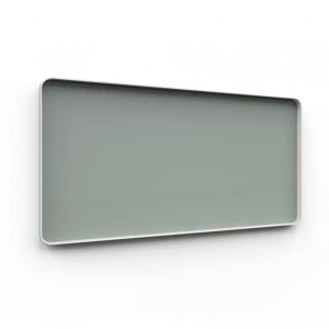 Lintex Tableau d'ecriture en verre Frame Wall, Couleur Frank 540 - Vert-gris, Finition Cadre Gris, Taille L200 x H100 cm
