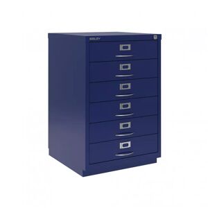 Caisson de bureau Bisley F-Series - 6 tiroirs, facade classique, Couleur Oxford Blue