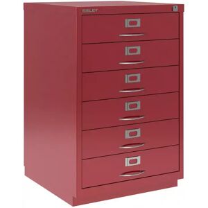 Caisson de bureau Bisley F-Series - 6 tiroirs, facade classique, Couleur Cardinal Red