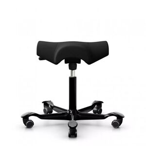 Tabouret ergonomique HÅG Capisco 8105, Tissu Noir (EXR009), Pietement  Noir, Verin 200 mm, Repose-pieds Sans