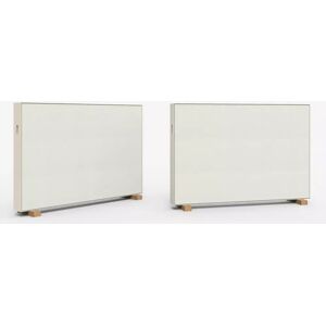 Lintex Cloison Unit, Pietement Blanc perle Chene, Taille L180 x H125,5 cm, Tissu Xpress 60162 (Beige)