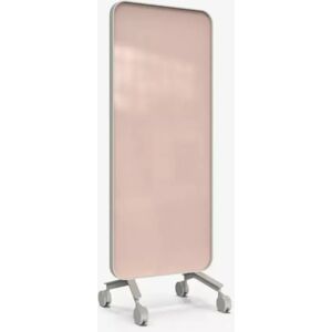 Lintex Tableau blanc en verre Frame Mobile, Couleur Naive 640 - Rosa, Pietement Gris (Soft 150), Taille L75 x H196 cm