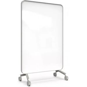 Lintex Tableau blanc en verre Frame Mobile, Couleur Pure 130 - Blanc, Pietement Gris (Soft 150), Taille L120 x H196 cm