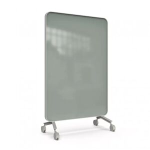 Lintex Tableau blanc en verre Frame Mobile, Couleur Frank 540 - Vert-gris, Pietement Gris (Soft 150), Taille L120 x H196 cm