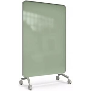 Lintex Tableau blanc en verre Frame Mobile, Couleur Fair 550 - Vert, Pietement Gris (Soft 150), Taille L120 x H196 cm