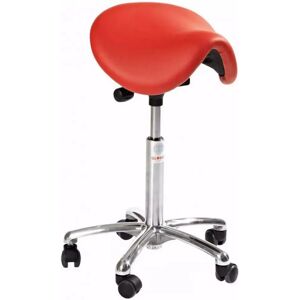 Global Siege selle Dalton Alu50 sans dossier - Cuir synthetique, Couleur Rouge, Assise Vinklingsbar (Easy seat)