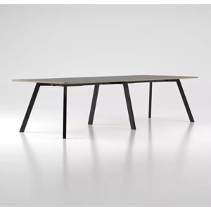 Brizley of Scandinavia Table de reunion Viggo Linoleum - Hauteur 73 cm, Dimensions Largeur 900 x Longueur 1800, Pieds Noir, Couleur Nero 4023