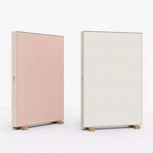 Lintex Screen Wall Unit - Mur d'insonorisation, Couleur Naive 640 / Xpress 60162, Pietement Blanc perle/ Chene, Taille L120 x H185,5 cm