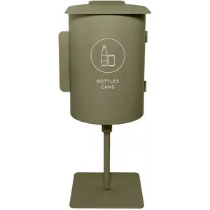 TreCe Poubelle de tri selectif Birdie - Simple, Finition Bottles/Cans - 43 L, Couleur Vert Olive