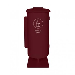 TreCe Poubelle de tri selectif Birdie - Simple, Finition Bottles/Cans - 63 L, Couleur Bordeaux