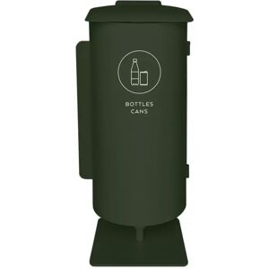 TreCe Poubelle de tri selectif Birdie - Simple, Finition Bottles/Cans - 63 L, Couleur Vert foret