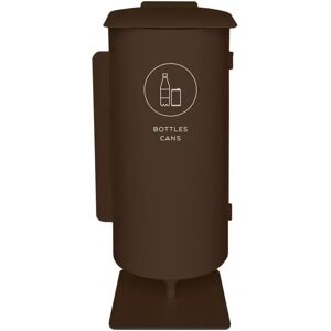 TreCe Poubelle de tri selectif Birdie - Simple, Finition Bottles/Cans - 63 L, Couleur Chocolat