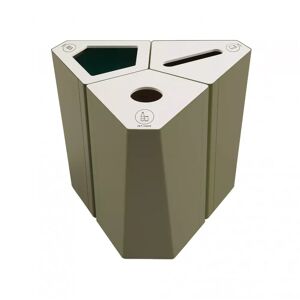 TreCe Poubelles de tri selectif Kite - combinaison, Finition Vert olive Waste, Vert olive Paper & Vert olive PET/Cans