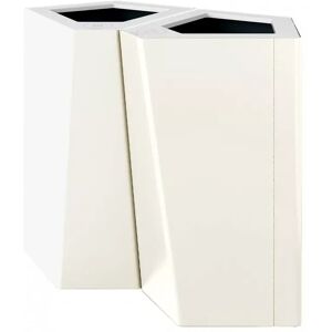 TreCe Poubelles de tri selectif Kite - combinaison, Finition Blanc Waste & Blanc Carton