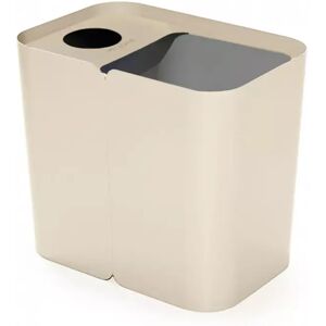 TreCe Poubelle de tri selectif Hold, Finition PET/Cans & Waste, Couleur Blanc nacre