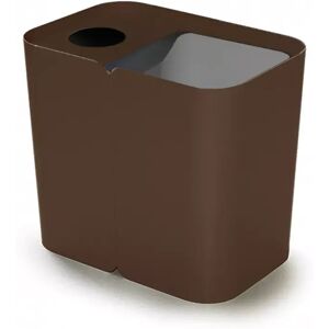 TreCe Poubelle de tri selectif Hold, Finition PET/Cans & Waste, Couleur Chocolat