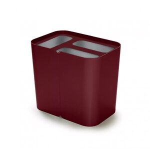 TreCe Poubelle de tri selectif Hold, Finition Organic, Paper & Plastic, Couleur Bordeaux
