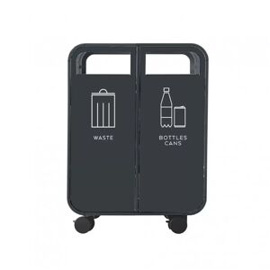 TreCe Poubelle de tri selectif Cloud, Finition Waste & Bottles/Cans, Couleur Anthracite