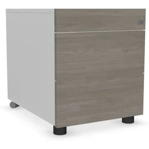 Narbutas Caisson a tiroirs Nova - 2 tiroirs, 1 tiroir fournitures de bureau, Finition White / Grey Wood