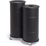 Prima Office Poubelle Brooklyn Bin Twin, Couleur Noir, Couvercle 1 Organique, Couvercle 2 Aluminium + PET