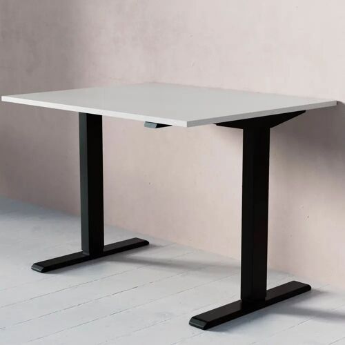 Direkt Interiör Bureau assis debout électrique ACT, Taille 100x80 cm, Plateau Gris clair, Base  Noir