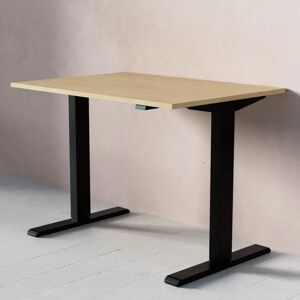 Direkt Interiör Bureau assis debout electrique ACT, Taille 100x70 cm, Plateau Bouleau, Base  Noir