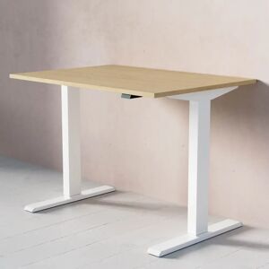 Direkt Interiör Bureau assis debout electrique ACT, Taille 100x70 cm, Plateau Bouleau, Base  Blanc